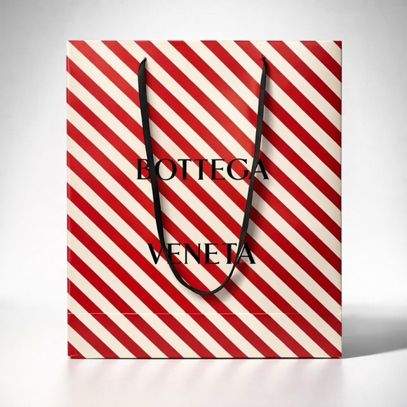 Bottega Veneta Handbags - Bottega Veneta Giant Striped waxed paper shopping bag, has corner wear, 27”x22”